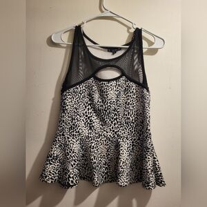 Black and White Animal Print Blouse